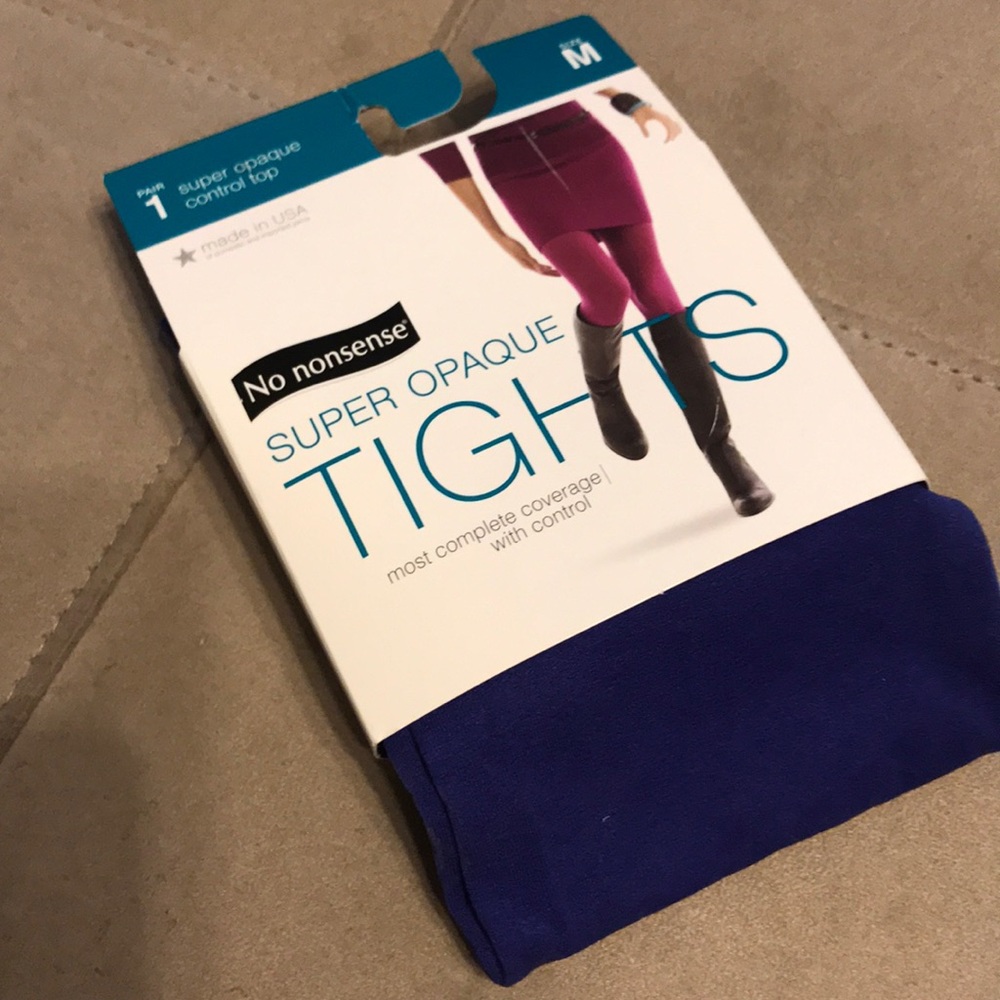 Blue Opaque Tights